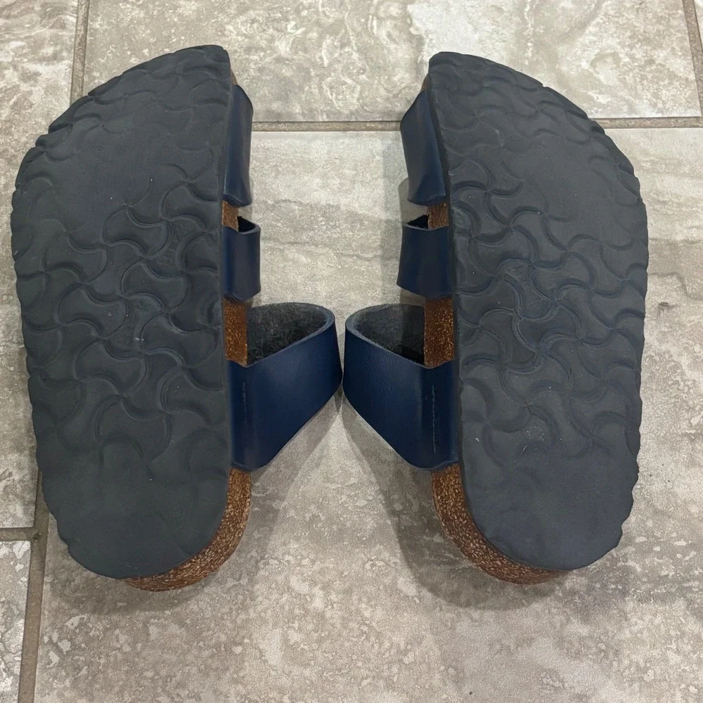 Birkenstock Salina Navy Blue Birko-Flor Strappy Sandals Womens 38 L7 M5